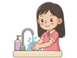 Je peux me laver les mains et respecter les règles d'hygiène avec l'aide de l'adulte.