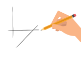 Je trace des traits horizontaux, verticaux, obliques.