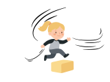 Je peux sauter par-dessus un obstacle sans prendre d'élan.