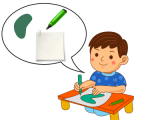 Je peux décrire mon dessin en utilisant les bons mots (couleurs, outils, matériaux…).