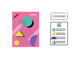 Je peux réaliser une composition graphique en respectant plusieurs contraintes données.