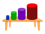 Je sais ordonner 4 objets pour les mettre à la même origine, pour comparer des longueurs peu différentes.