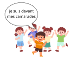 Je peux me situer dans l'espace par rapport à mes camarades.