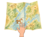 Je peux reproduire un parcours simple en déplaçant une figurine sur une maquette.